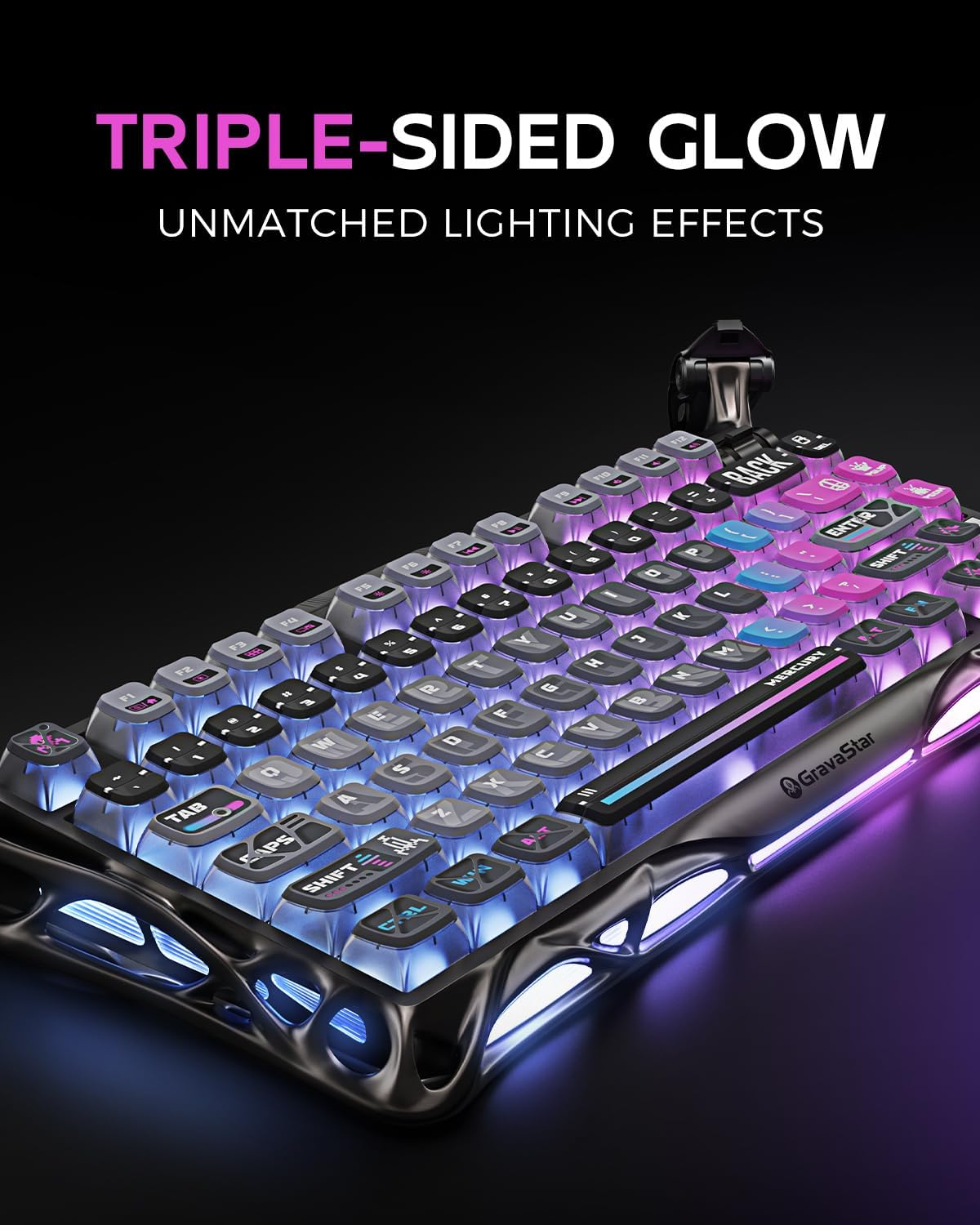 GravaStar Mercury K1 Pro 75% Wireless Mechanical Gaming Keyboard Special Edition - Cyberpunk GravaStar Mercury K1 Pro 75% Wireless Mechanical Gaming Keyboard Special Edition - Cyberpunk